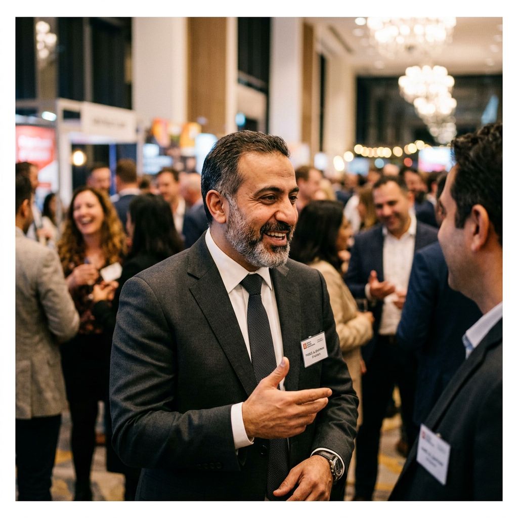 Fahed at a networking event