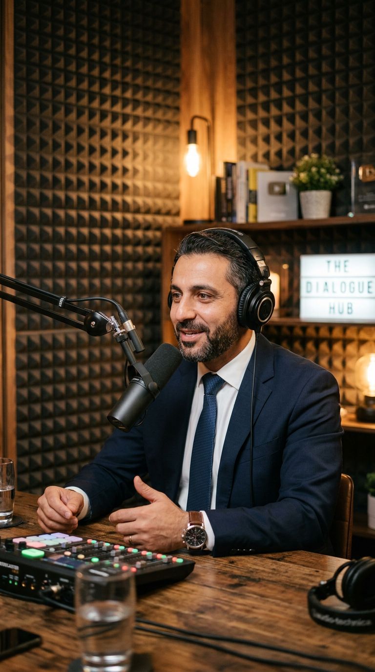 Podcast recording session